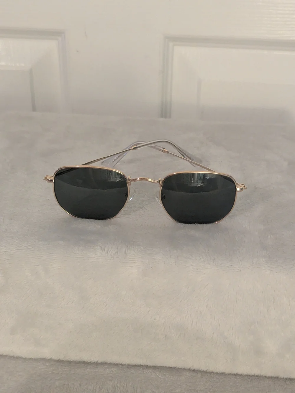Corlin Eyewear Iga Gold Black Square Sunglasses UV400 NWOT